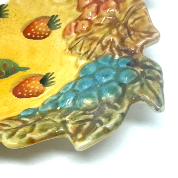 Hand Painted Italian Ceramic Candy Dish Fruit Dome Scene Italy 7.5” Decor - Picture 2 of 7